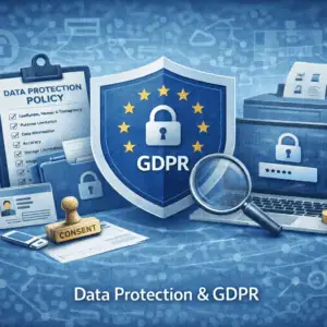 Homepage 5 GDPR compliance and online security certification for data protection.
